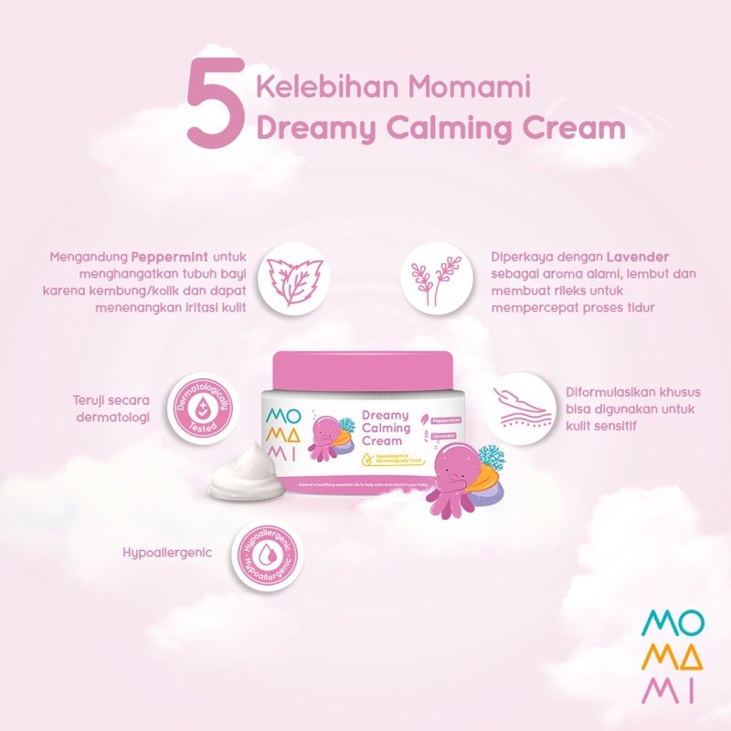 Momami Dreamy Calming Cream 50gr - Calming Rub Cream - Penghangat Bayi