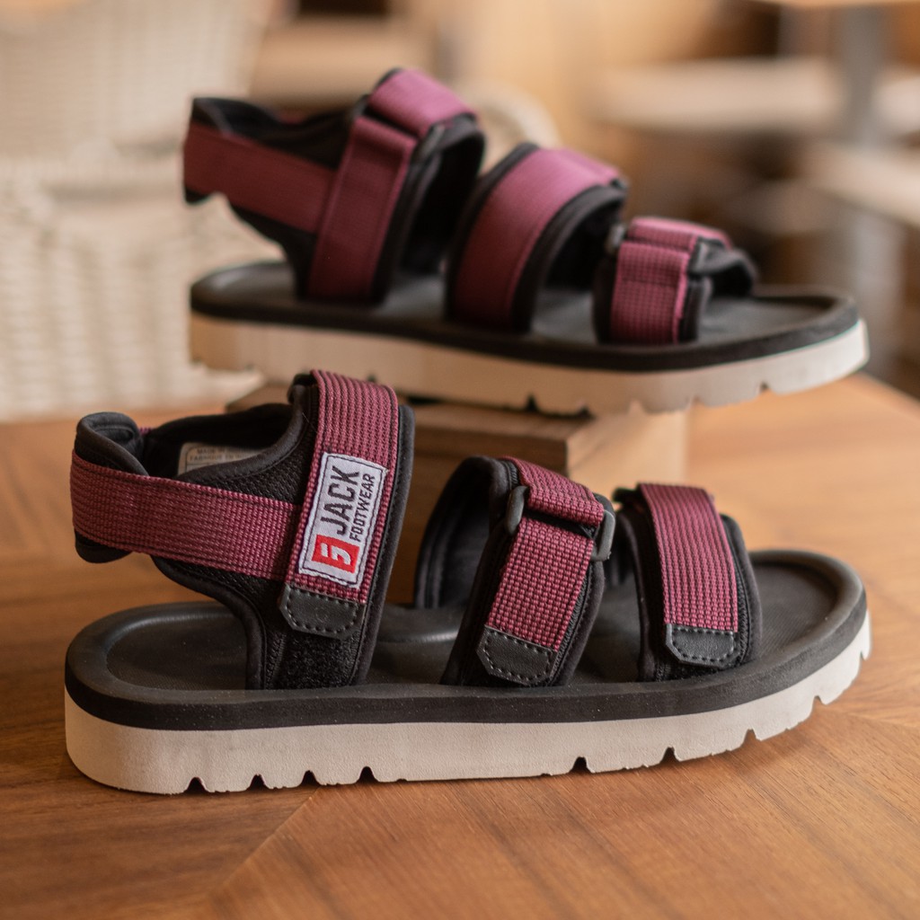 DIXIE MAROON |FORIND x Jack| Sendal Gunung Original Kulit Santai Kasual Pria Lokal Sandal Footwear