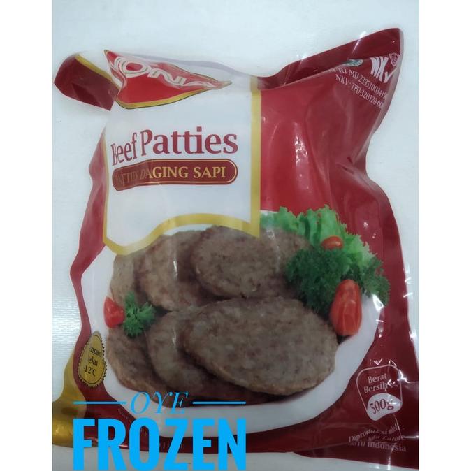 

MAKANAN BEKU / BEEF PATTIES YONA 500GR ISI 10 ISI BURGER DAGING SAPI NON COD