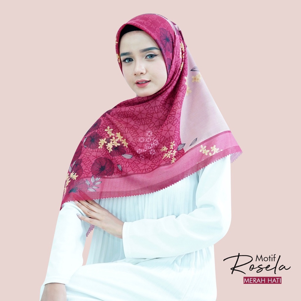 NEW JILBAB SEGI EMPAT VOAL PREMIUM TERMURAH MOTIF ROSELLA / KERUDUNG SEGI EMPAT TERLARIS 2022