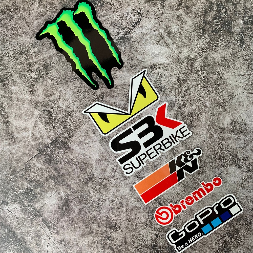 Stiker Reflektif Motif Logo Monster Bahan PVC Anti Air Untuk Dekorasi Pintu Samping Mobil / Helm Motor