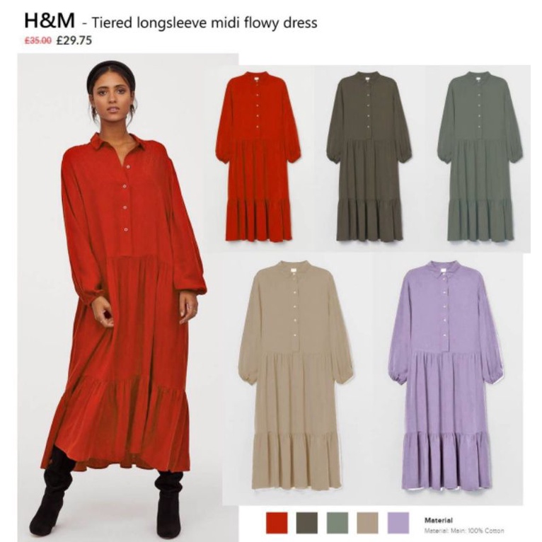 Hm shanghai neck midi dress