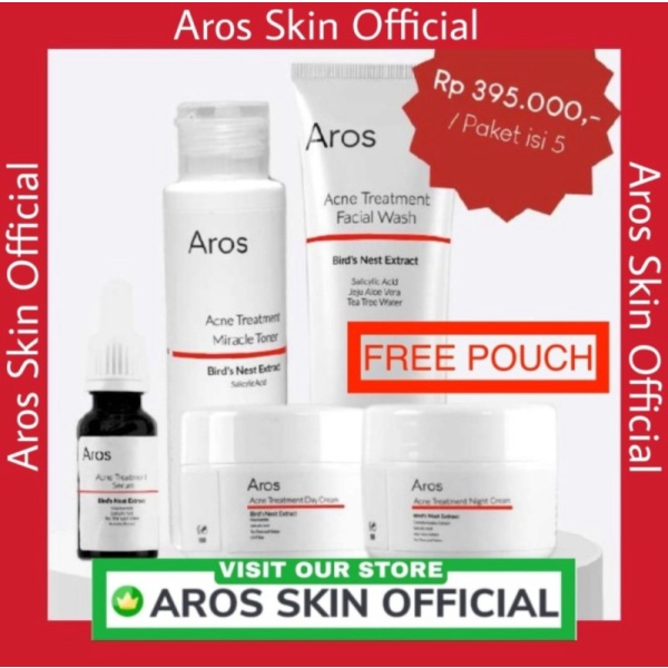 Acne Promo Glowing SKIN Series AROS 5in1 Skincare Diskon Whitening Treatment Paket