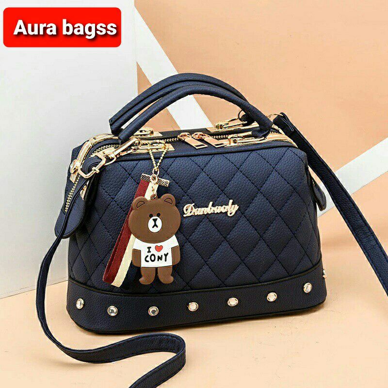 &quot;aurabagss&quot; - Tas Wanita Tas Selempang Top Handle Denice &quot;TAEYON&quot;/ Tas Doctor / Tas Selempang Wanita Motif Bordir Timbul Terbaru 2023