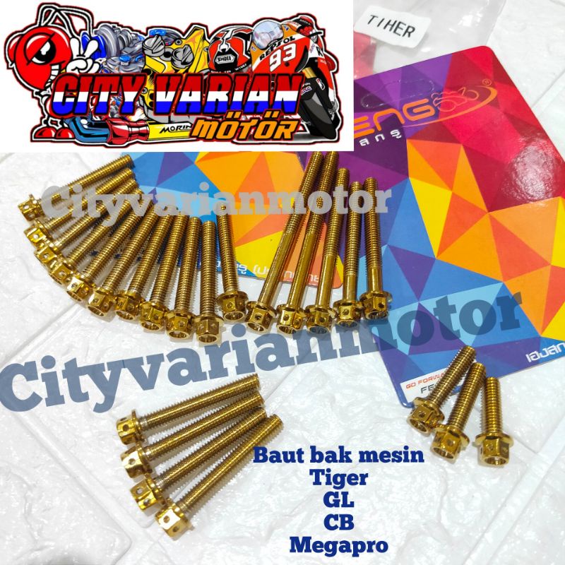 Baut Probolt Blok Mesin CB GL MEGAPRO TIGER REVO Baut Probolt Bak Mesin Set Kiri Kanan Baut Mesin CB