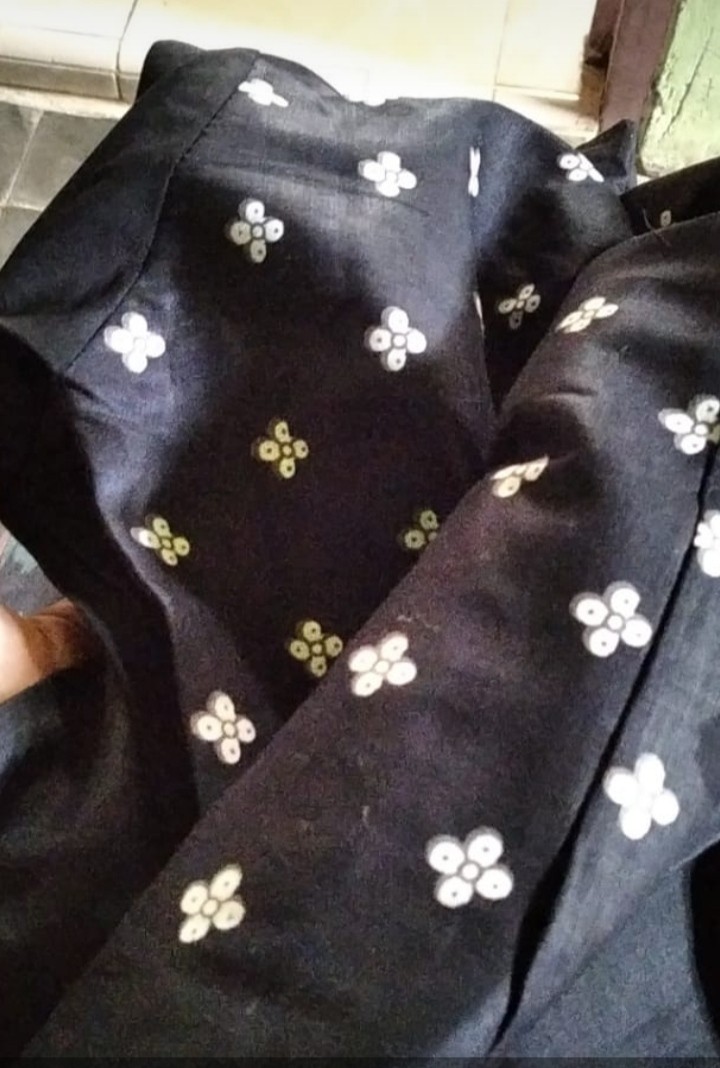 Ld 110 Tunic Santika Kembang Gurita Tunik Batik Jumbo Tunic Batik Seragam Batik Kerja Batik Hitam