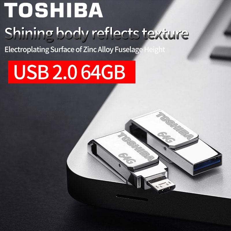 Toshiba 2 in 1 Metal 64GB USB 2.0 Micro USB OTG Dual USB Flash Memory