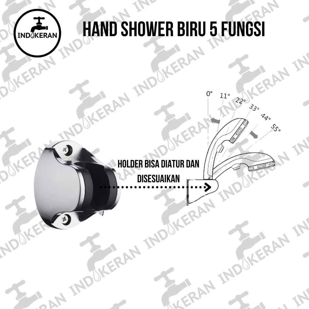 INDOKERAN - Hand Shower Besar 5 Fungsi - 1/2 Inch