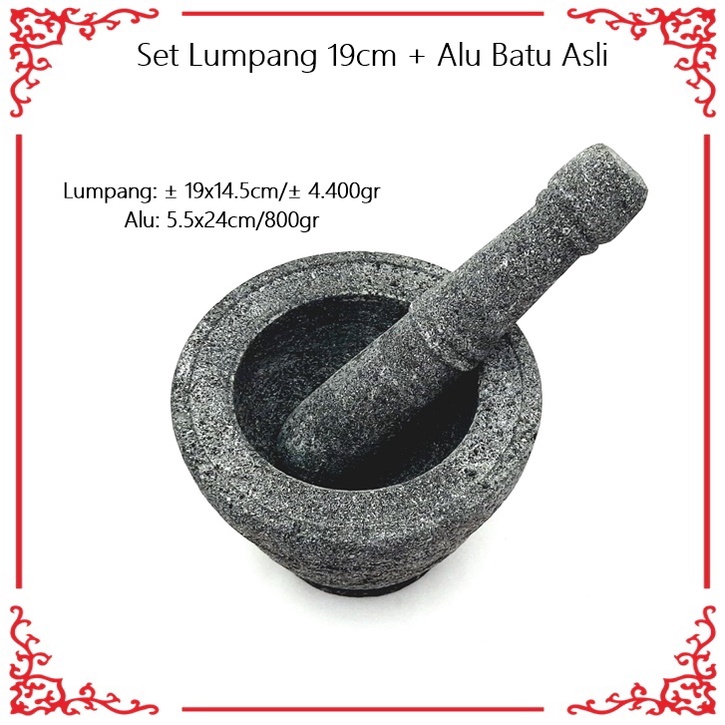 Set Lumpang Batu + Alu