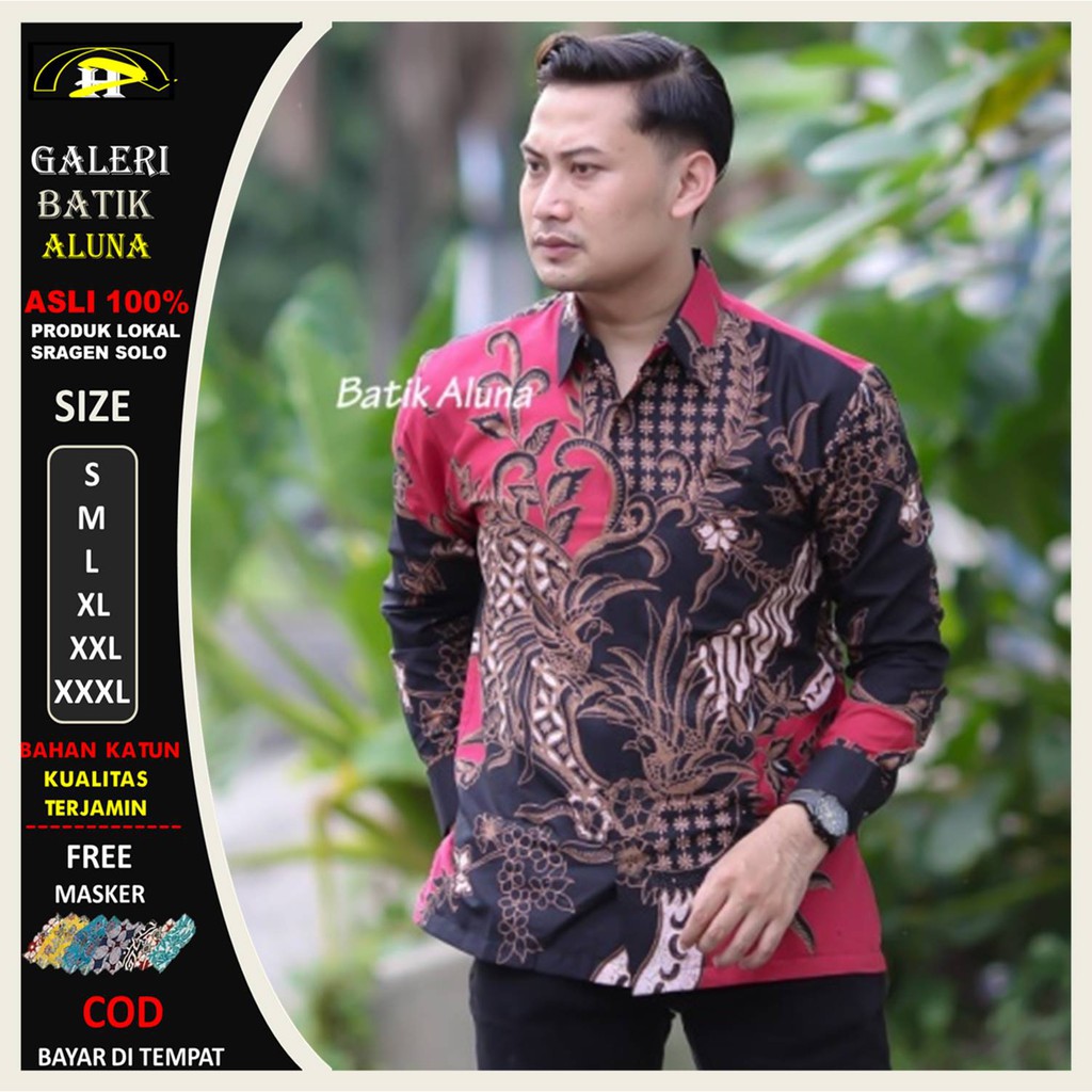 Termurah Baju Batik Pria Lengan Panjang Modern Kemeja Batik Pria/laki-laki Lengan Panjang  Atasn Batikads 085 Zoq73mGC1oEbV8j
