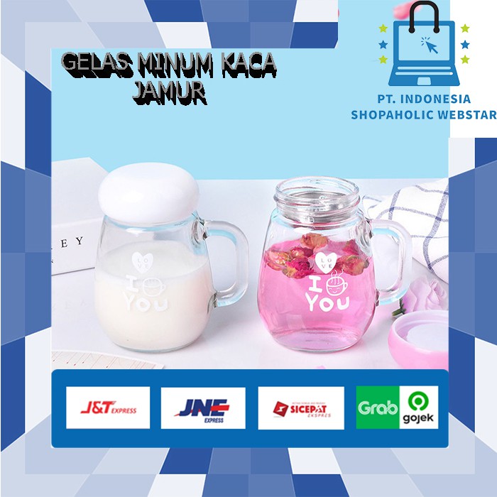 Gelas Minum Kaca Jamur / Gelas Kaca Jamur / Gelas Minum AA13