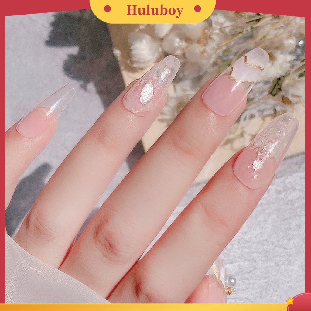 Huluboy Huluboy♡ 1 Kotak Stiker Kuku Sequin Glitter Holografik Tidak Pudar Untuk Manicure Wanita