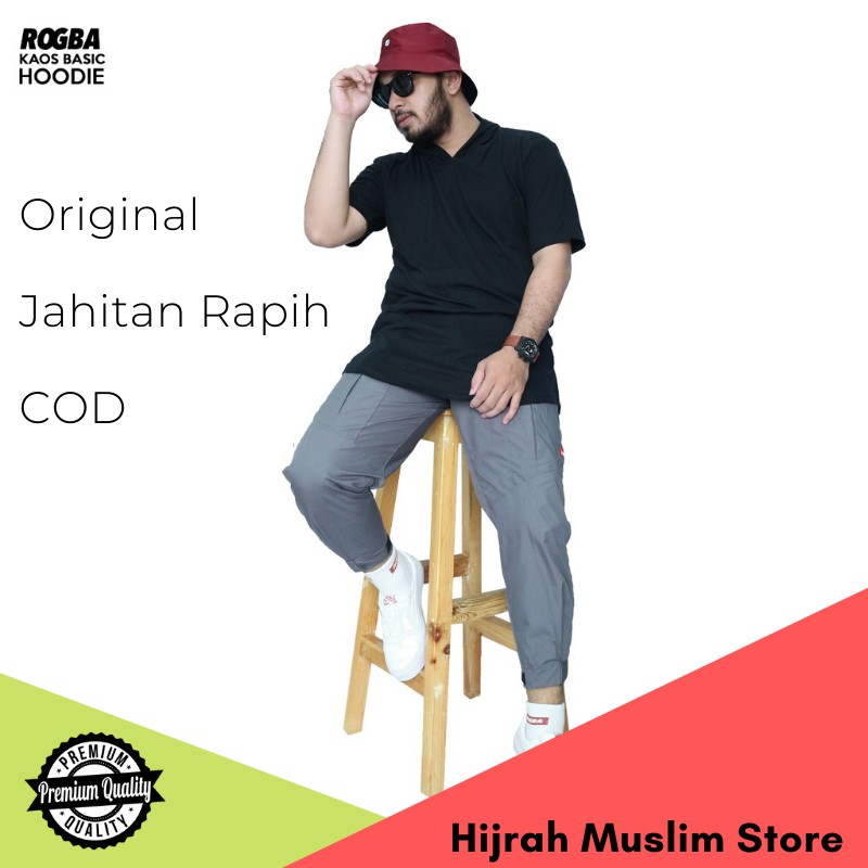 Kaos Kurta Hodie Kupluk Polos Pria Rogba ROSAL Longline Pakistan M L XL XXL Jumbo Big Size COD