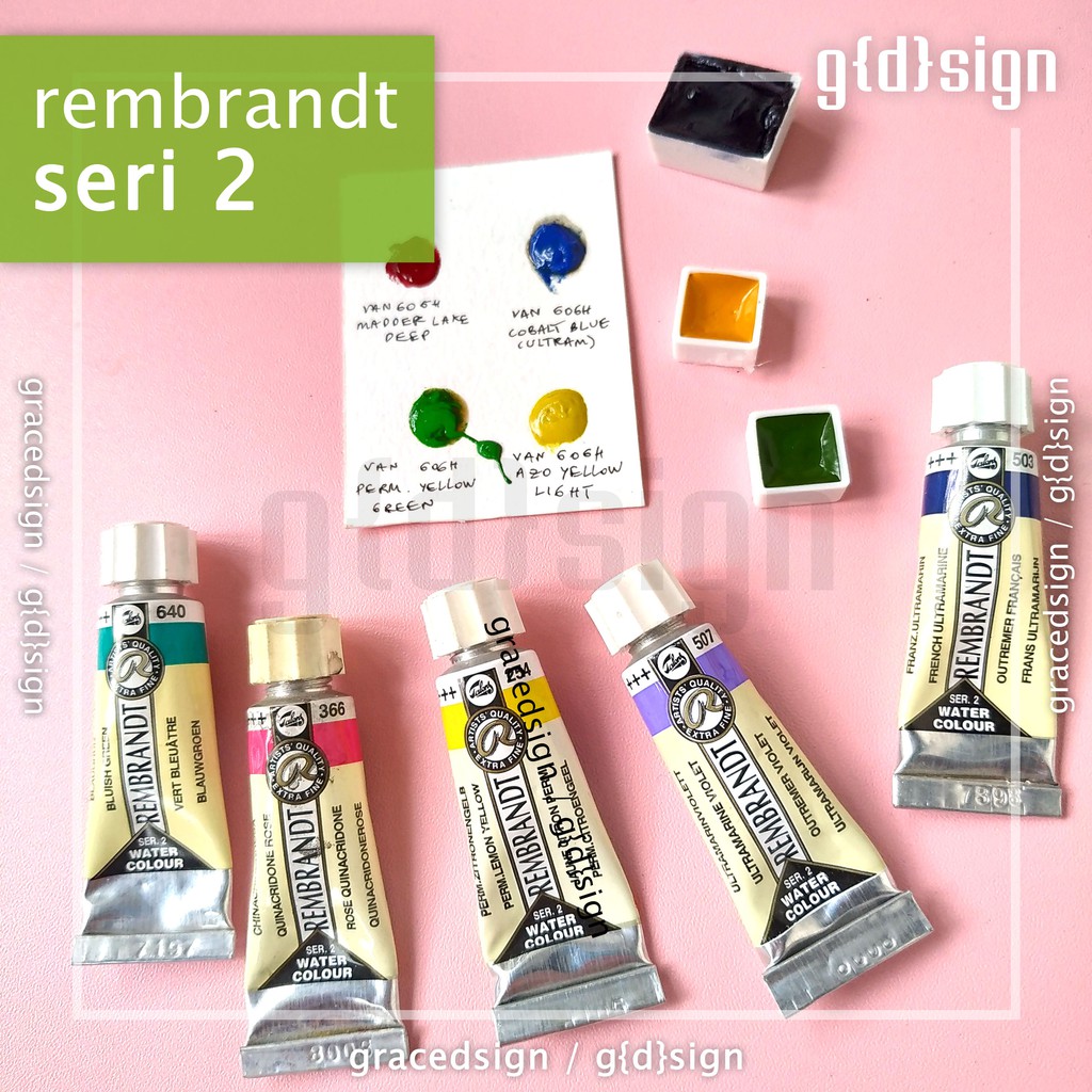 

Rembrandt Artist Watercolor - Seri 2 - Share Tube Cat Air Hand Poured Dot Card Mini Pan Half Pan