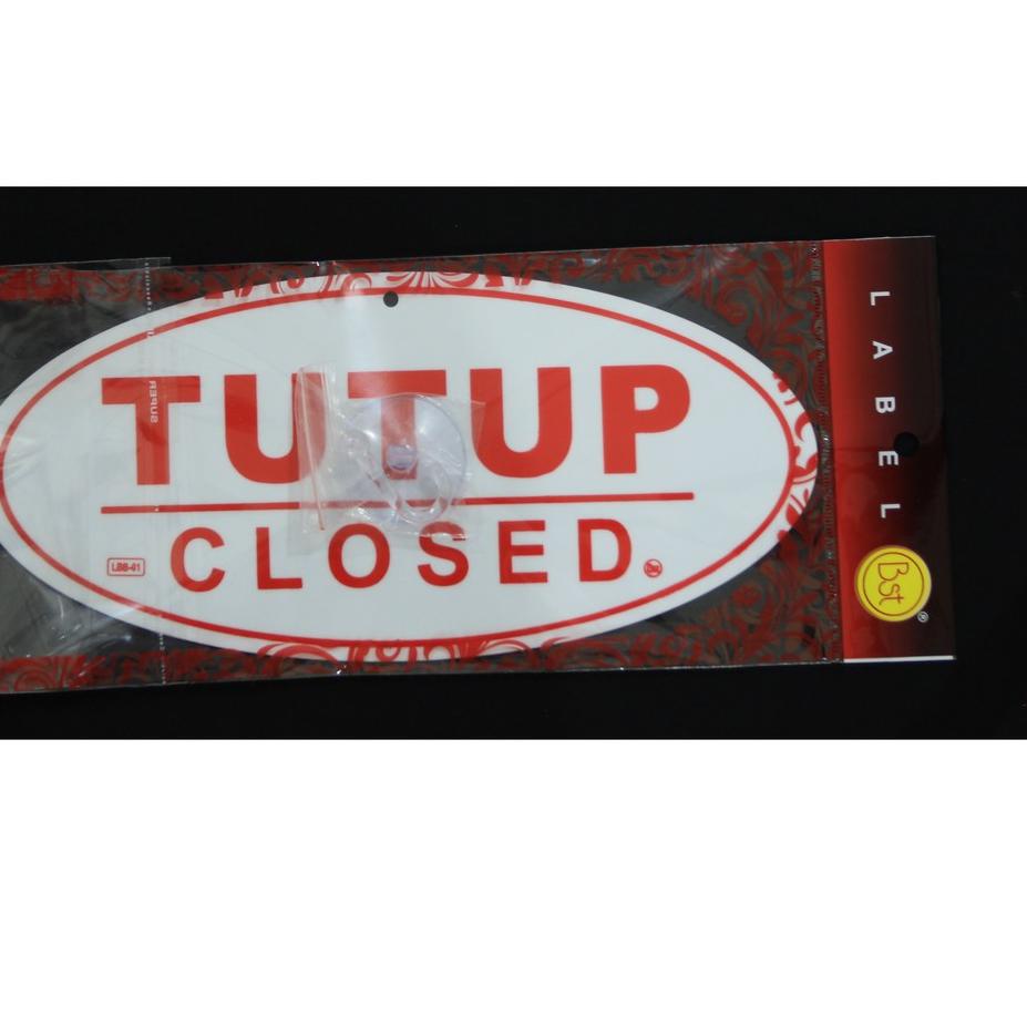 

New - Label Akriik Buka/Tutup Open/Close Gantung Bolak-Balik Besar 한
