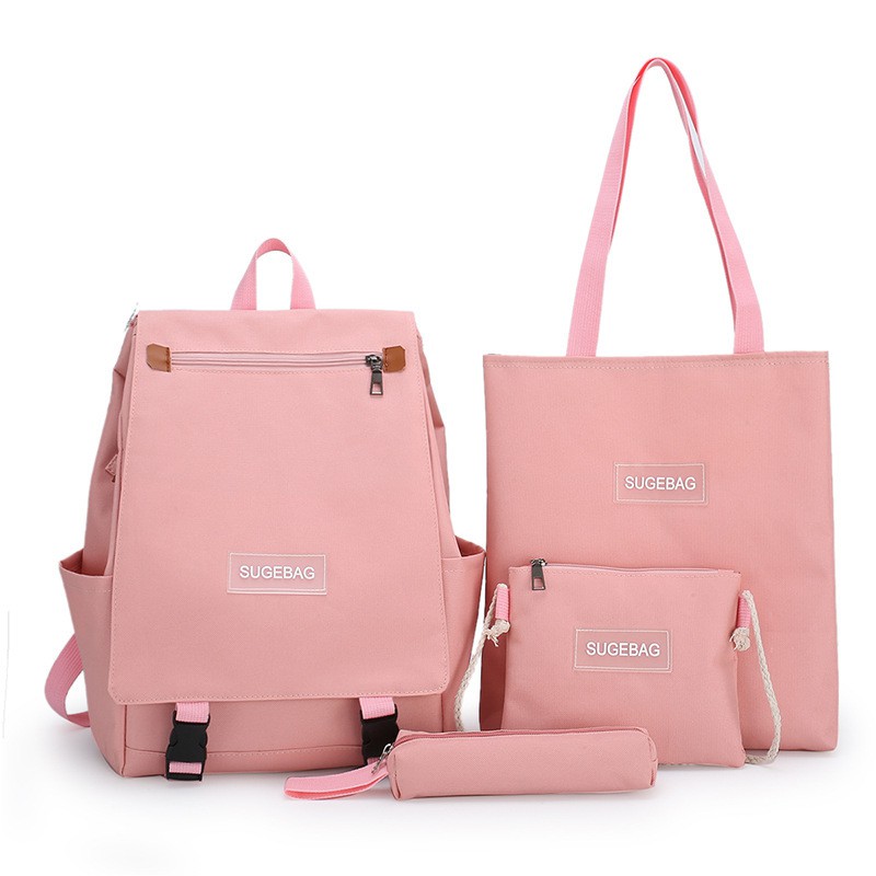 TB-60 tas sekolah kampus set 4 pcs ransel wanita import korea jepang besar backpack