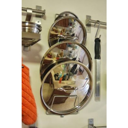 Rak Tutup Panci Rak Gantung Panci / Gantungan Hanger Tutup Panci Alat Masak Rak Panci Dapur