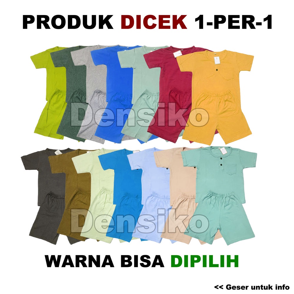 Setelan Kaos Anak (L) Setelan Anak Berkualitas Baju Anak Kancing dan Saku, Celana Anak Pinggang Karet