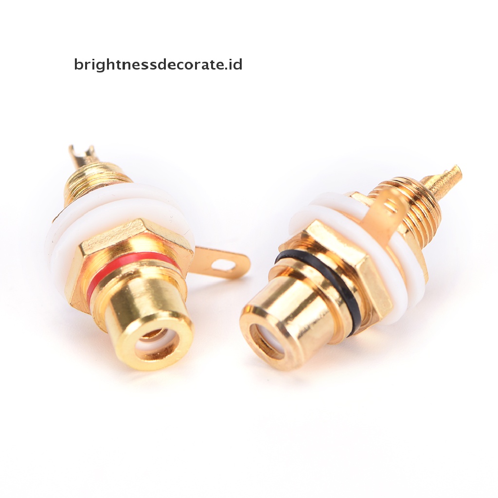 10pcs Soket Jack Konektor Rca Female Lapis Emas 24k