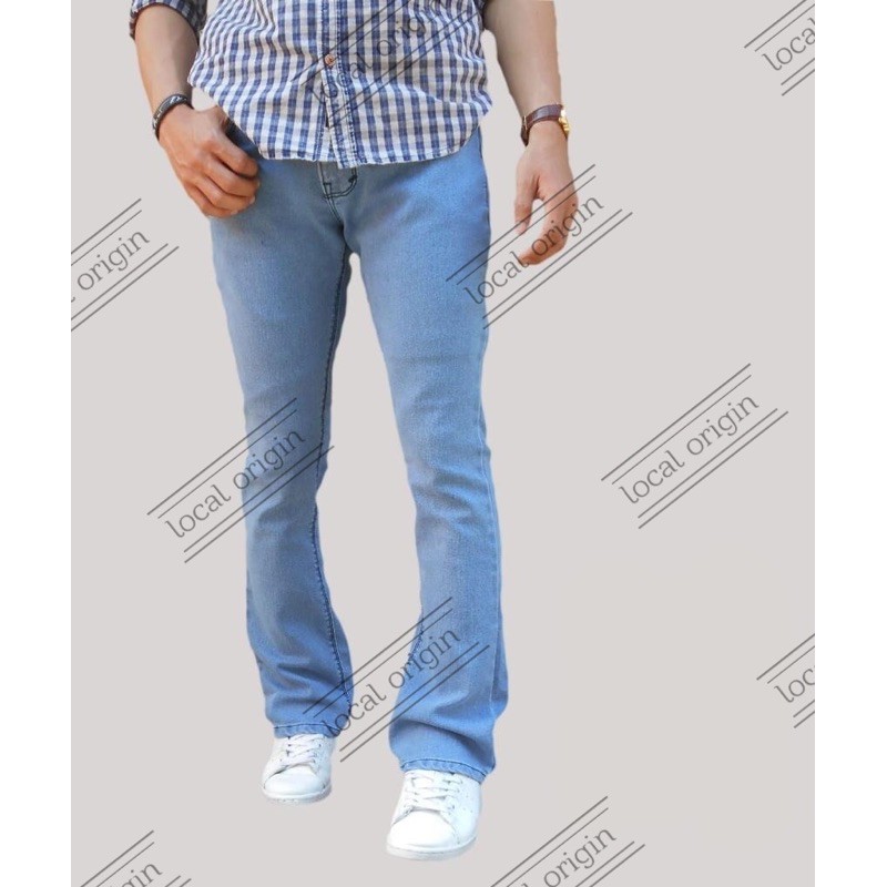 CELANA PANJANG JEANS PRIA SEMI CUTBRAY BIRU MUDA/ BIOBLITS