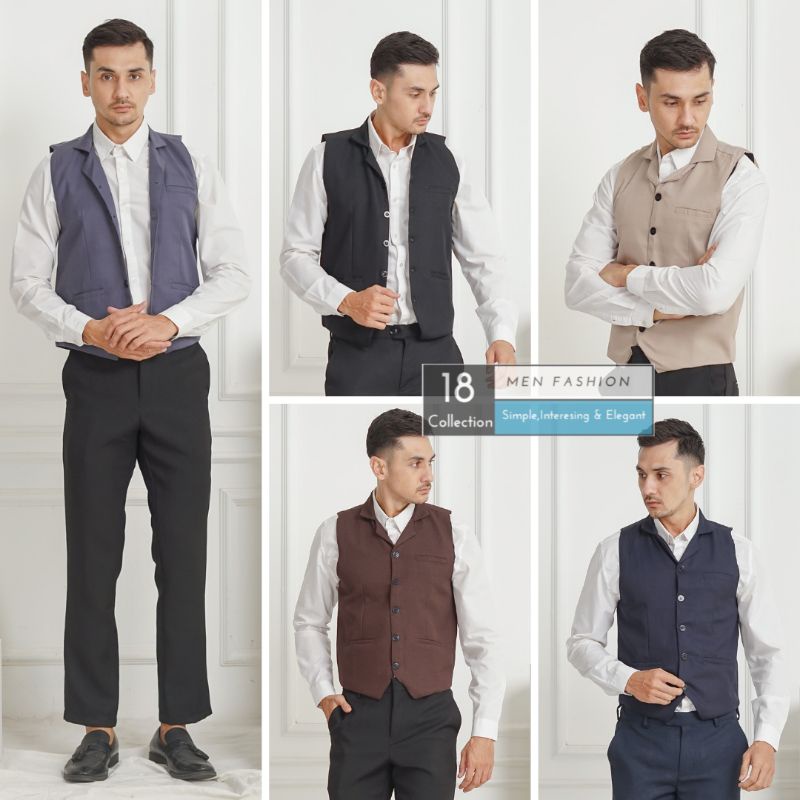 [PREMIUM] Vest Formal Pria Kerah Collar Lapel