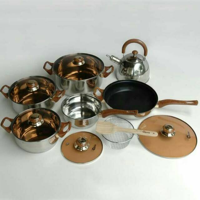 Panci set OXONE 12 + 2 eco cookware ox 933 steinless stell original