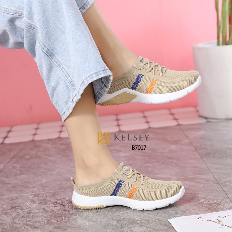 Nicole Sandal Wedges Flyknit Selop Wanita 3,5cm / Sandals Wedges Flyknit Kelsey B7017