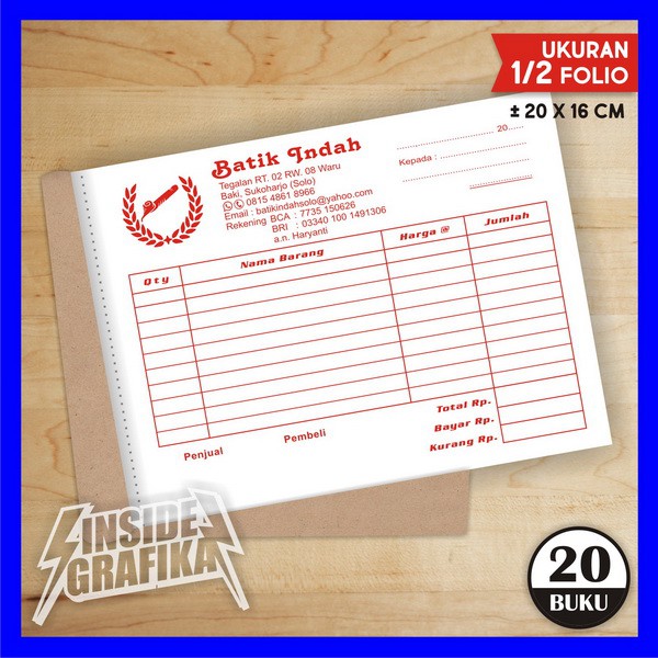 

Cetak Bikin Nota Rangkap 2 Ply Kwitansi Kuitansi Toko Baju Pakaian Online Shop Store Olshop Ollshop