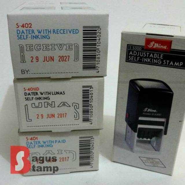 

RB Stempel PAID, LUNAS, RECEIVED dengan Tanggal Shiny S401 S402 S401D S-401, S-401D, S-402