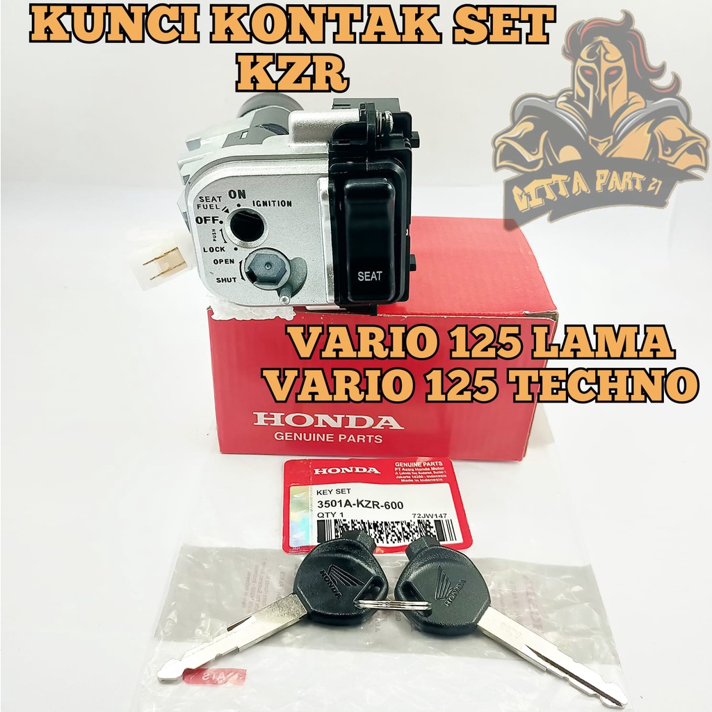 KUNCI KONTAK SET ASLI ORIGINAL HONDA KZR KULITAS ASLI ORIGINAL HONDA AHM PRESISI PAS BERFUNGSI DENGAN BAIK AWET DAN DIJAMIN MANTAP VARIO 125 LAMA NON LED VARIO 125 TECHNO KUNCI / KONTAK / STOP KONTAK