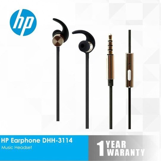 HP Earphone DHH-3114 Full Metal Sporty - Headset HP with Mic Original