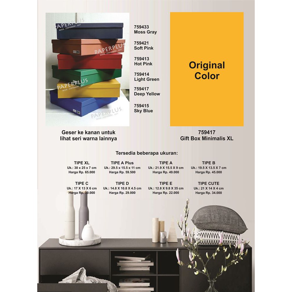 

Kotak kado/Kotak Hadiah/Gift Box Minimalis XL_Spectra Deep Yellow