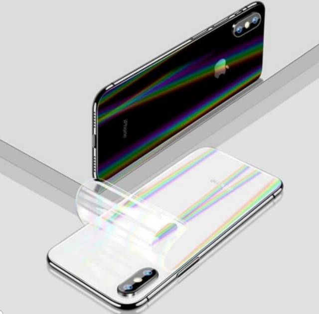 Aurora Rainbow iphone X XS XR XS MAX Back Anti Gores Belakang