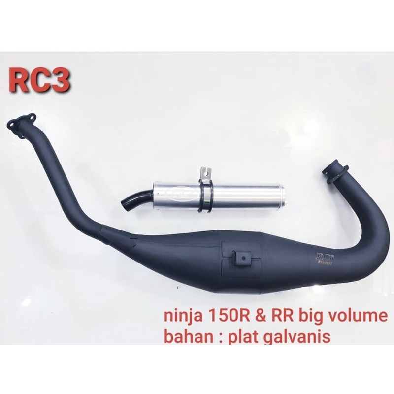 KNALPOT RC3 BIG VOLUME NINJA 150 R & RR KNALPOT COBRA RC3 BIG VOLUME PLAT GALVANIS NINJA R & RR