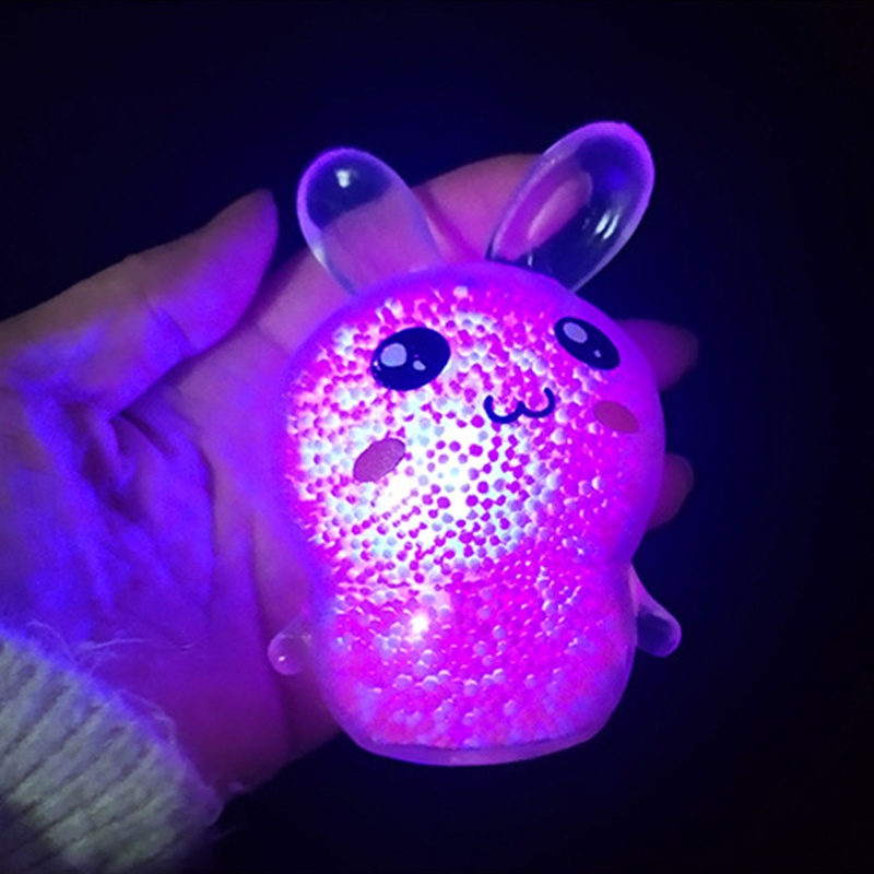 Mary Stress Hand Squeezeable Glowing Bunny Untuk Anak Laki-Laki Perempuan Sensory Fidget Gift