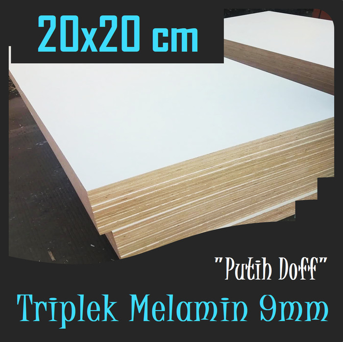 TRIPLEK PUTIH 9mm 20x20 cm TRIPLEK MELAMIN 9 mm 20x20 cm Putih Doff