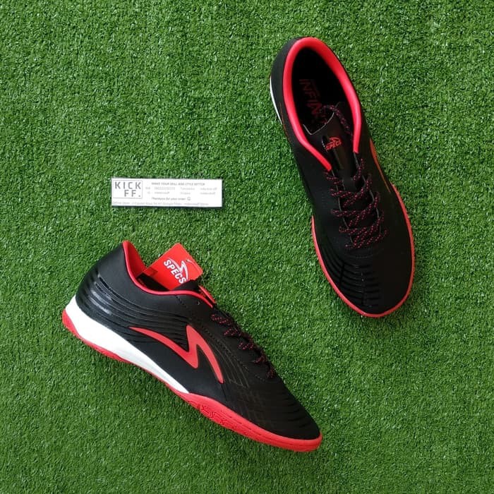 Specs Accelerator Infinity 19 IN (Sepatu Futsal) - Black/Red