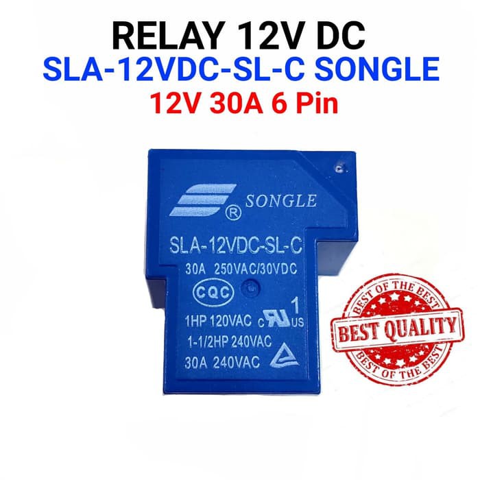 Relay 12VDC 30A 6 Pin SONGLE