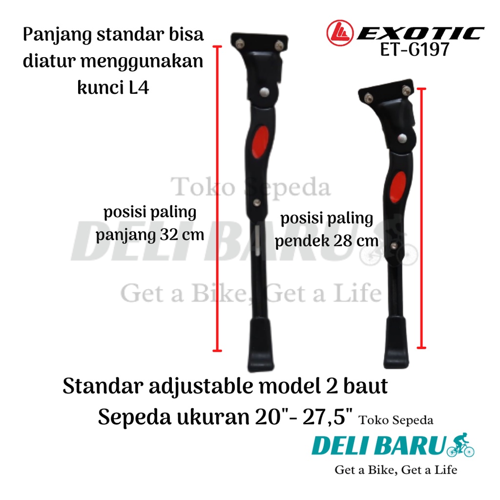 Exotic Standar samping model 2 baut adjustable sepeda MTB