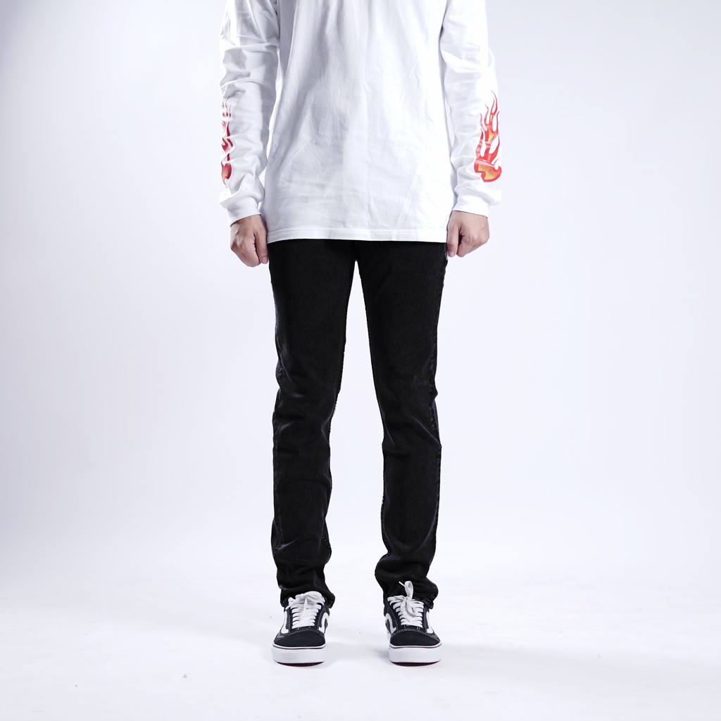 Superego Celana Soft Jeans Hitam Full Black Skinny