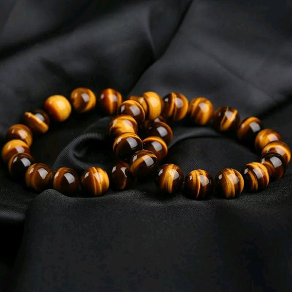 GELANG BATU NATURAL TIGER EYE MEWAH DAN TERMURAH 12MM