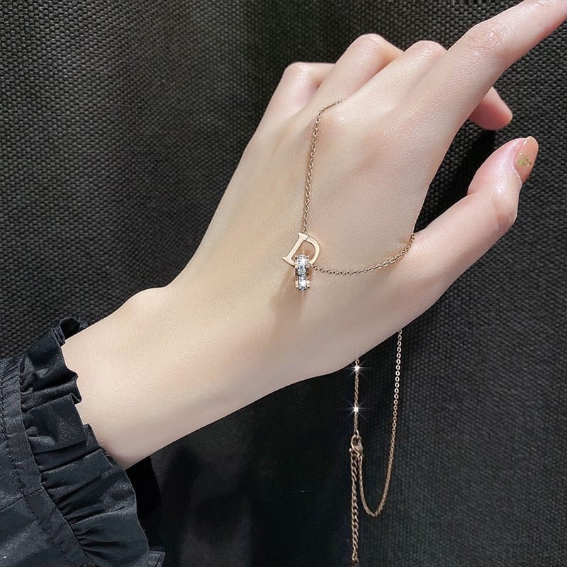 [ Bayar Ditempat ] Kalung Wanita Titanium Rose Gold Anti Karat  Zircon / Accesories Wanita Kalung Korean Style / Kalung Aesthetic / COD