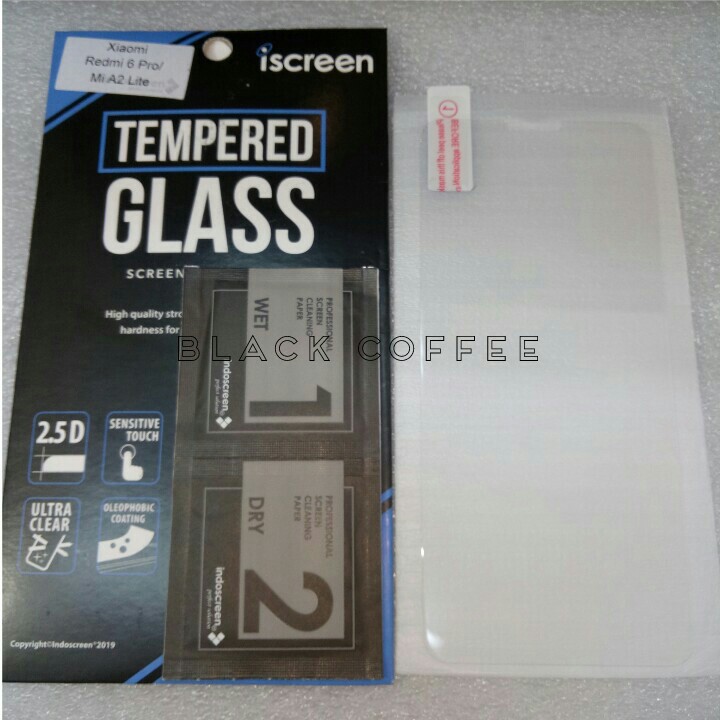 Tempered glass xiaomi mi a2 lite / redmi 6 pro tempered glass iScreen bening