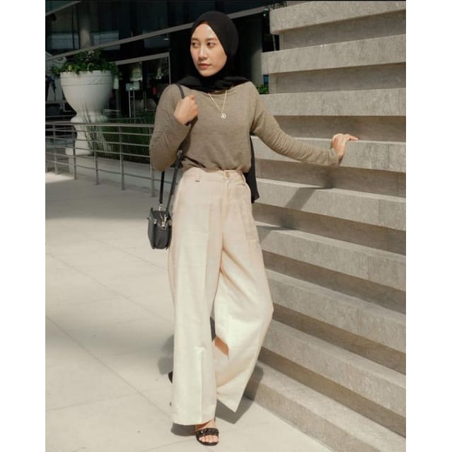 Celana kulot panjang murah berkualitas Loose Pant Kullot Highwaist