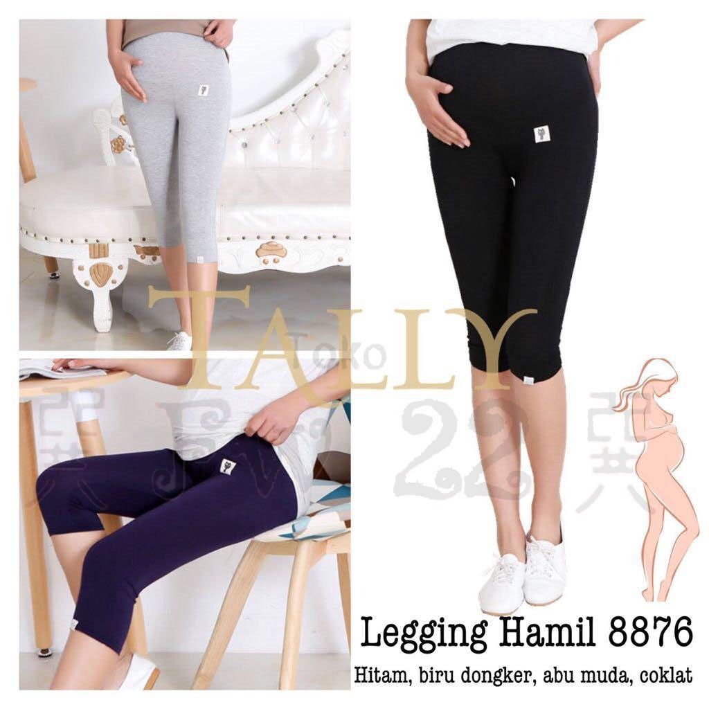 Legging Hamil Tally 8876 Panjang 7/8 dengan Pengatur Karet Perut dan Berbahan Katun Lembut Nyaman