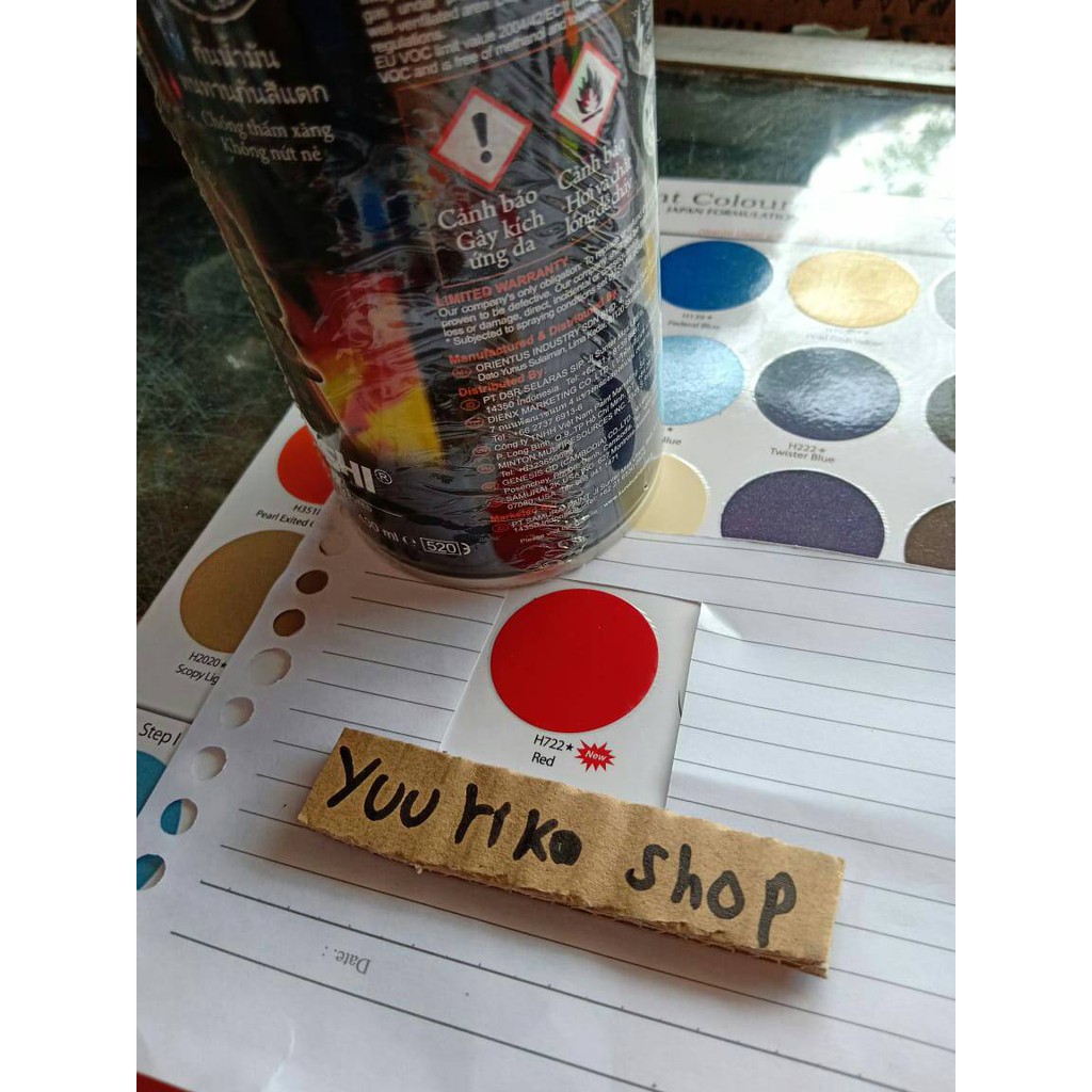 Pilok Samurai Cat Samurai Paint h722 red Pilox Cat merah terang