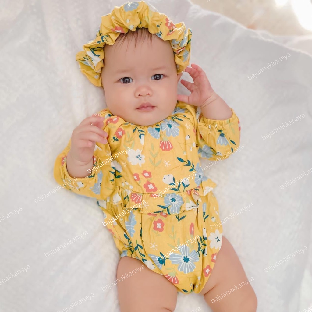 0-12 BLN JUMPSUIT BAYI PURLA BAJU BAYI PREREMPUAN FREE HEADBAND by MYBEE