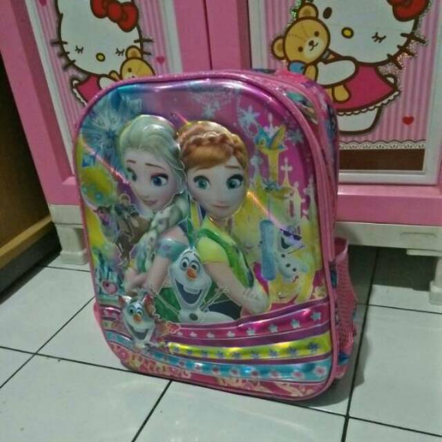 TAS RANSEL BACKPACK ANAK SEKOLAH TK SD LAMPU IMPORT KRAKTER FROZEN..