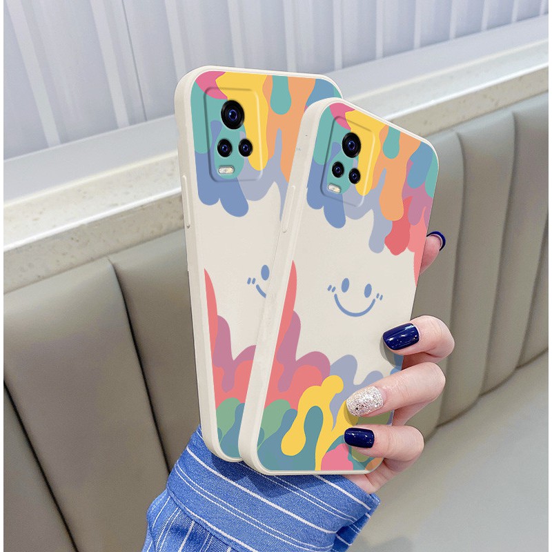 Smiley Casing Hp Vivo Soft Case Vivo Y16 Y35 Y22 Y01 Y21T Y21 Y21s Y33s Y15s V25 V23e Y51A Y53S Y12A V21e Y20 Y12i Y12s Y20s Y30i Y31 2021 Y51 Y11 2019 Y15 Y17 Y19 Y53 Y85 Y50 Y91 Y93 Y91c Y1S V9 V19 S1 Pro Square Silicone Ice Cream Color Soft TPU Case BY