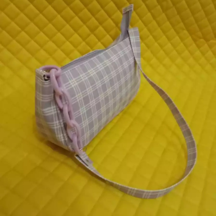 BURBERRY BAG Tas Motif Kotak-Kotak /Baguette Bag - SHOULDER BAG Wanita - TAS Sling Bag WANITA KOREA